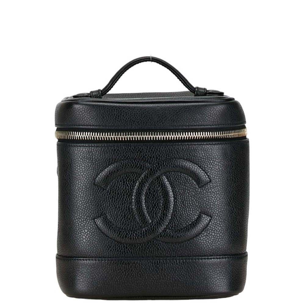 CHANEL Black Caviar Leather Logo Vanity Bag - Picture 1 of 10